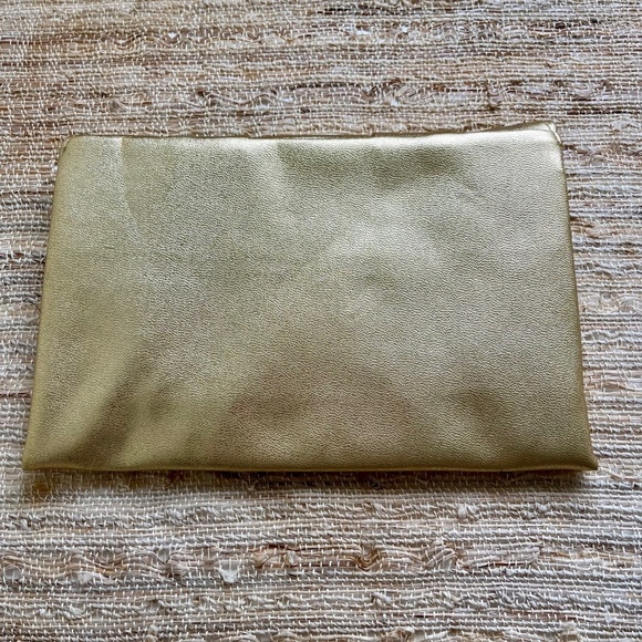 Vintage Metallic Gold Envelope Clutch Evening Bag - Picture 2 of 4